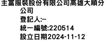 IMG-主富服裝股份有限公司高雄大順分公司