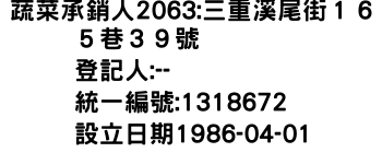 IMG-蔬菜承銷人2063:三重溪尾街１６５巷３９號