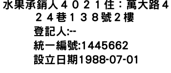 IMG-水果承銷人４０２１住：萬大路４２４巷１３８號２樓