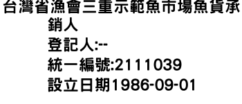 IMG-台灣省漁會三重示範魚市場魚貨承銷人