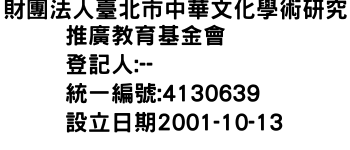 IMG-財團法人臺北市中華文化學術研究推廣教育基金會