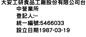 IMG-大安工研食品工廠股份有限公司台中營業所