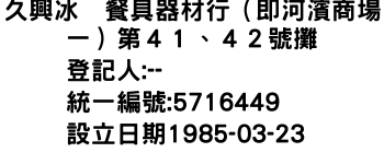 IMG-久興冰菓餐具器材行（即河濱商場一）第４１、４２號攤