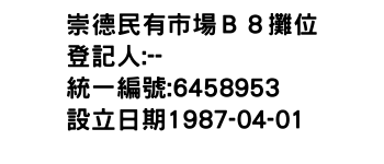 IMG-崇德民有市場Ｂ８攤位