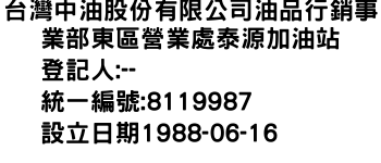 IMG-台灣中油股份有限公司油品行銷事業部東區營業處泰源加油站