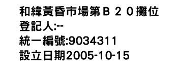 IMG-和緯黃昏市場第Ｂ２０攤位