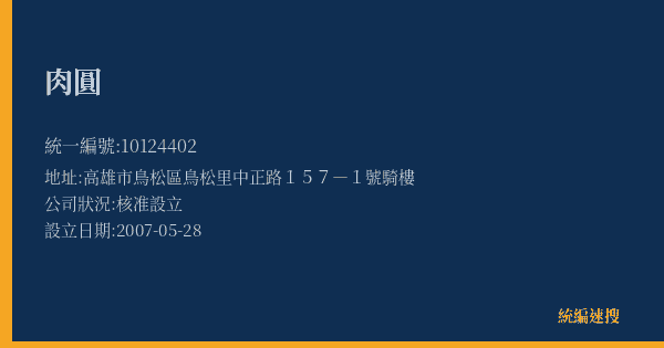 肉圓的照片-統編 10124402(高雄市) 公司登記資料與營業項目詳細圖表
