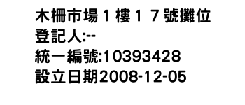 IMG-木柵市場１樓１７號攤位