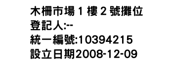 IMG-木柵市場１樓２號攤位