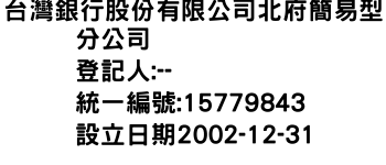 IMG-台灣銀行股份有限公司北府簡易型分公司