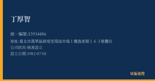 丁厚智的照片-統編 15934486(臺北市) 公司登記資料與營業項目詳細圖表