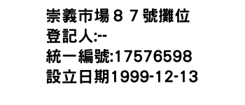 IMG-崇義市場８７號攤位