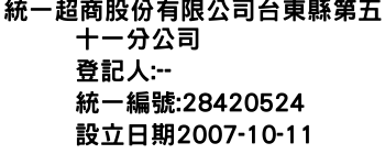 IMG-統一超商股份有限公司台東縣第五十一分公司