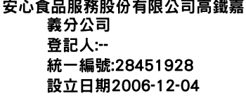 IMG-安心食品服務股份有限公司高鐵嘉義分公司