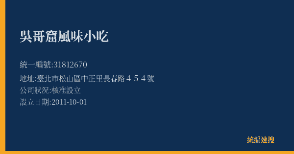 吳哥窟風味小吃的照片-統編 31812670(臺北市) 公司登記資料與營業項目詳細圖表