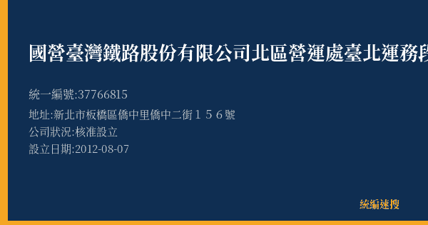 國營臺灣鐵路股份有限公司北區營運處臺北運務段浮洲站的照片-統編 37766815(新北市) 公司登記資料與營業項目詳細圖表