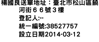 IMG-楊國良送單地址：臺北市松山區饒河街６６號３樓