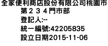 IMG-全家便利商店股份有限公司桃園市第２３４門市部