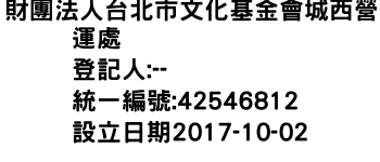 IMG-財團法人台北市文化基金會城西營運處