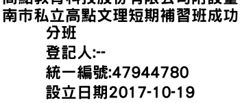 IMG-高點教育科技股份有限公司附設臺南市私立高點文理短期補習班成功分班