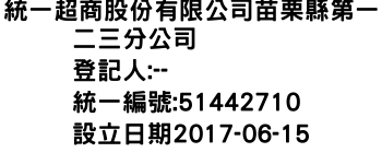 IMG-統一超商股份有限公司苗栗縣第一二三分公司