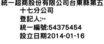 IMG-統一超商股份有限公司台東縣第五十七分公司