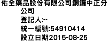 IMG-佑全藥品股份有限公司銅鑼中正分公司