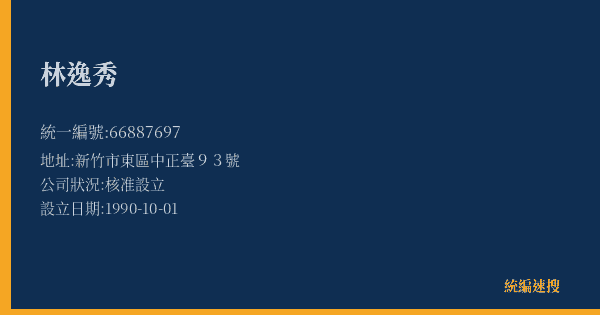 林逸秀的照片-統編 66887697(新竹市) 公司登記資料與營業項目詳細圖表