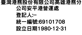 IMG-臺灣港務股份有限公司高雄港務分公司安平港營運處