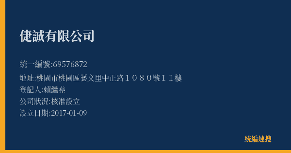 倢誠有限公司的照片-統編 69576872(桃園市) 公司登記資料與營業項目詳細圖表