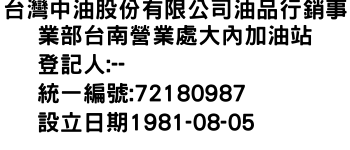 IMG-台灣中油股份有限公司油品行銷事業部台南營業處大內加油站