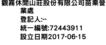 IMG-觀霧休閒山莊股份有限公司苗栗營業處