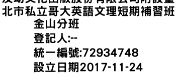 IMG-及幼文化出版股份有限公司附設臺北市私立哥大英語文理短期補習班金山分班