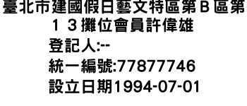 IMG-臺北市建國假日藝文特區第Ｂ區第１３攤位會員許偉雄