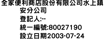 IMG-全家便利商店股份有限公司水上鎮安分公司