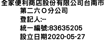 IMG-全家便利商店股份有限公司台南市第二六Ｏ分公司