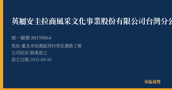 英屬安圭拉商風采文化事業股份有限公司台灣分公司君悅專櫃的照片-統編 88198864(臺北市) 公司登記資料與營業項目詳細圖表