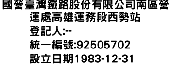 IMG-國營臺灣鐵路股份有限公司南區營運處高雄運務段西勢站