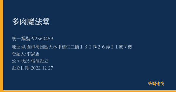 多肉魔法堂的照片-統編 92560459(桃園市) 公司登記資料與營業項目詳細圖表