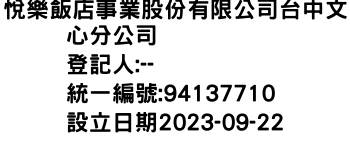 IMG-悅樂飯店事業股份有限公司台中文心分公司