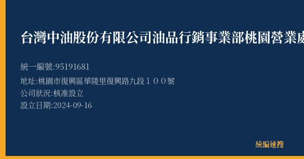 台灣中油股份有限公司油品行銷事業部桃園營業處巴陵加油站的照片-統編 95191681(桃園市) 公司登記資料與營業項目詳細圖表